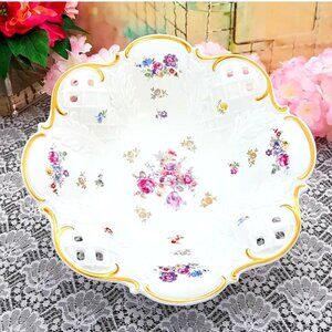 Reichenbach Porcelain Large Footed Serving Bowl Fruit Centerpiece Bowl Germany